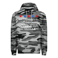 Slate Camo she's a good girl, she's loves her mama, loves jesus t shirt Premium Hoodie - FloraArt