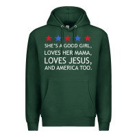 Sports Green she's a good girl, she's loves her mama, loves jesus t shirt Premium Hoodie - FloraArt