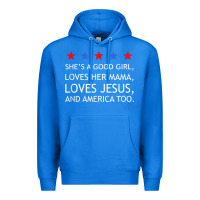 True Royal she's a good girl, she's loves her mama, loves jesus t shirt Premium Hoodie - FloraArt