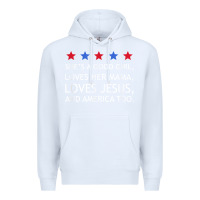 White she's a good girl, she's loves her mama, loves jesus t shirt Premium Hoodie - FloraArt
