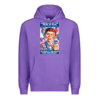 Purple alfred e. neuman for president Premium Hoodie - FloraArt