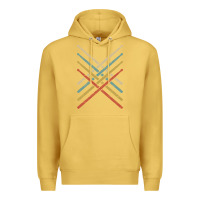 Antique Gold retro vintage drummer tshirt 70s 80s distressed drum sticks long sleev Premium Hoodie - FloraArt