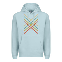 Blue Mist retro vintage drummer tshirt 70s 80s distressed drum sticks long sleev Premium Hoodie - FloraArt