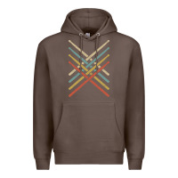 Coffee retro vintage drummer tshirt 70s 80s distressed drum sticks long sleev Premium Hoodie - FloraArt