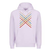 Lilac retro vintage drummer tshirt 70s 80s distressed drum sticks long sleev Premium Hoodie - FloraArt