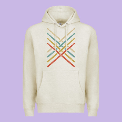 Retro Vintage Drummer Tshirt 70s 80s Distressed Drum Sticks Long Sleev Premium Hoodie Designed By Floraart