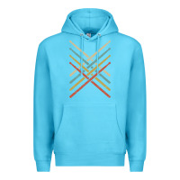 Ocean Blue retro vintage drummer tshirt 70s 80s distressed drum sticks long sleev Premium Hoodie - FloraArt