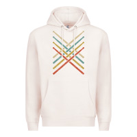 Pale Pink retro vintage drummer tshirt 70s 80s distressed drum sticks long sleev Premium Hoodie - FloraArt