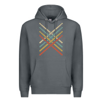 Rock retro vintage drummer tshirt 70s 80s distressed drum sticks long sleev Premium Hoodie - FloraArt