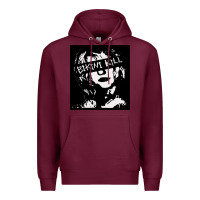 Burgundy Vintage Bikini Kill Women Classic Premium Hoodie - FloraArt