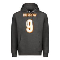 Charcoal Heather Burrow Jersey Premium Hoodie - FloraArt