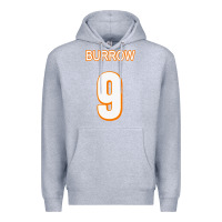 Heather Grey Burrow Jersey Premium Hoodie - FloraArt