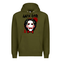 Army Green Billy Puppet Saw Jigsaw Inspired Premium Hoodie - FloraArt