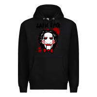 Black Billy Puppet Saw Jigsaw Inspired Premium Hoodie - FloraArt
