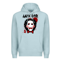 Blue Mist Billy Puppet Saw Jigsaw Inspired Premium Hoodie - FloraArt