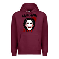 Burgundy Billy Puppet Saw Jigsaw Inspired Premium Hoodie - FloraArt