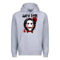 Heather Grey Billy Puppet Saw Jigsaw Inspired Premium Hoodie - FloraArt