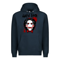 Navy Billy Puppet Saw Jigsaw Inspired Premium Hoodie - FloraArt