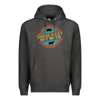 Charcoal Heather smoke meat not meth funny bbq grill lover meat lover retro Premium Hoodie - FloraArt