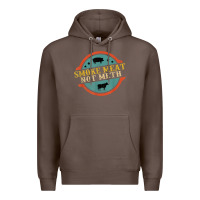 Coffee smoke meat not meth funny bbq grill lover meat lover retro Premium Hoodie - FloraArt