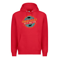 Red smoke meat not meth funny bbq grill lover meat lover retro Premium Hoodie - FloraArt