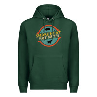 Sports Green smoke meat not meth funny bbq grill lover meat lover retro Premium Hoodie - FloraArt