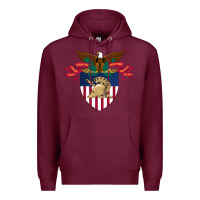 Burgundy United States, Military Academy Premium Hoodie - FloraArt