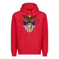 Red United States, Military Academy Premium Hoodie - FloraArt
