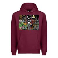 Burgundy nightmare before christmas Premium Hoodie - FloraArt