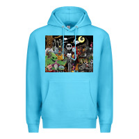 Ocean Blue nightmare before christmas Premium Hoodie - FloraArt