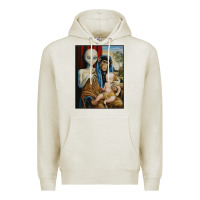 Oatmeal Heather alien chimp baby religion conspiracy poster Premium Hoodie - FloraArt