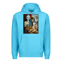 Ocean Blue alien chimp baby religion conspiracy poster Premium Hoodie - FloraArt