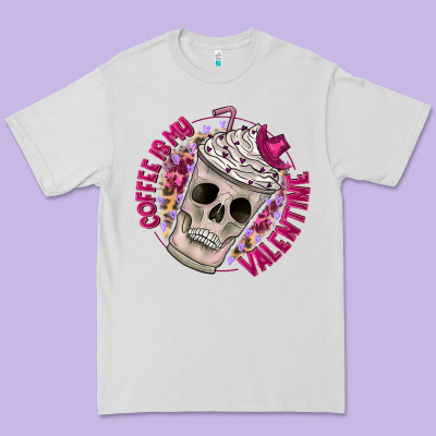 Coffee Is My Valentine Premium Tee Designed By Cowhidedigitalart