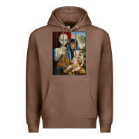 Chestnut alien chimp baby religion conspiracy poster Premium Hoodie - FloraArt