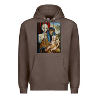 Coffee alien chimp baby religion conspiracy poster Premium Hoodie - FloraArt