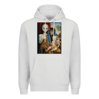 Dove Grey alien chimp baby religion conspiracy poster Premium Hoodie - FloraArt