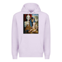 Lilac alien chimp baby religion conspiracy poster Premium Hoodie - FloraArt
