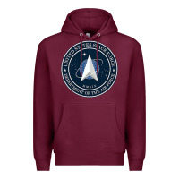 Burgundy Official United States Space Force USSF Military Patch Premium Hoodie - FloraArt