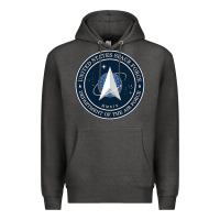 Charcoal Heather Official United States Space Force USSF Military Patch Premium Hoodie - FloraArt