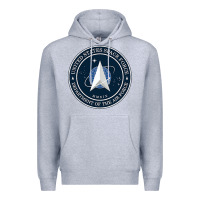 Heather Grey Official United States Space Force USSF Military Patch Premium Hoodie - FloraArt