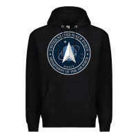 Black Official United States Space Force USSF Military Patch Premium Hoodie - FloraArt