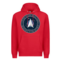 Red Official United States Space Force USSF Military Patch Premium Hoodie - FloraArt