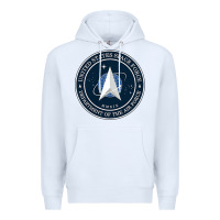 White Official United States Space Force USSF Military Patch Premium Hoodie - FloraArt