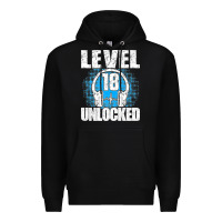 Black Level 18 Unlocked Birthday 18 Years Gamer Premium T Shirt Premium Hoodie - FloraArt
