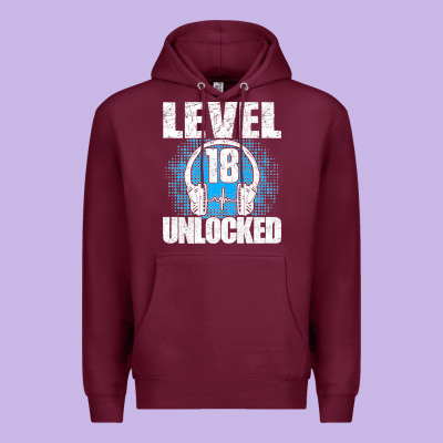 Level 18 Unlocked Birthday 18 Years Gamer Premium T Shirt Premium Hoodie Designed By Floraart