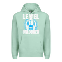 Seafoam Level 18 Unlocked Birthday 18 Years Gamer Premium T Shirt Premium Hoodie - FloraArt