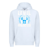 White Level 18 Unlocked Birthday 18 Years Gamer Premium T Shirt Premium Hoodie - FloraArt