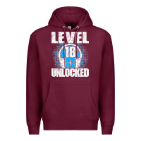 Level 18 Unlocked Birthday 18 Years Gamer Premium T Shirt Premium Hoodie | Teevron