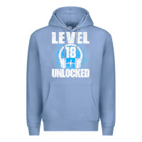 Colony Blue Level 18 Unlocked Birthday 18 Years Gamer Premium T Shirt Premium Hoodie - FloraArt