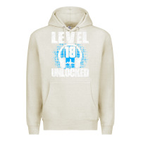 Oatmeal Heather Level 18 Unlocked Birthday 18 Years Gamer Premium T Shirt Premium Hoodie - FloraArt